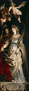Raising of the Cross Saints Eligius et Catherine Baroque Peter Paul Rubens Peinture à l'huile